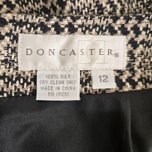 Doncaster Black and Cream Plaid Skirt, Silk